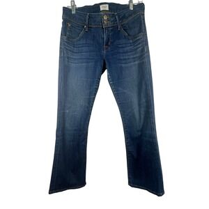 HUDSON Sz 28 Jeans Women's Beth Baby Boot Crop Mid Rise Dark Wash Flap Pockets